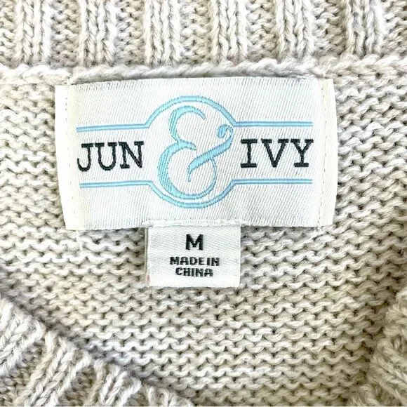 Jun & Ivy Sweater Dress Size Medium Chevron Long Sleeve - Picture 5 of 5